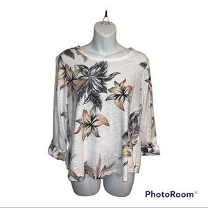 Chico’s tee shirt  Chico size 0 or small.  White with floral